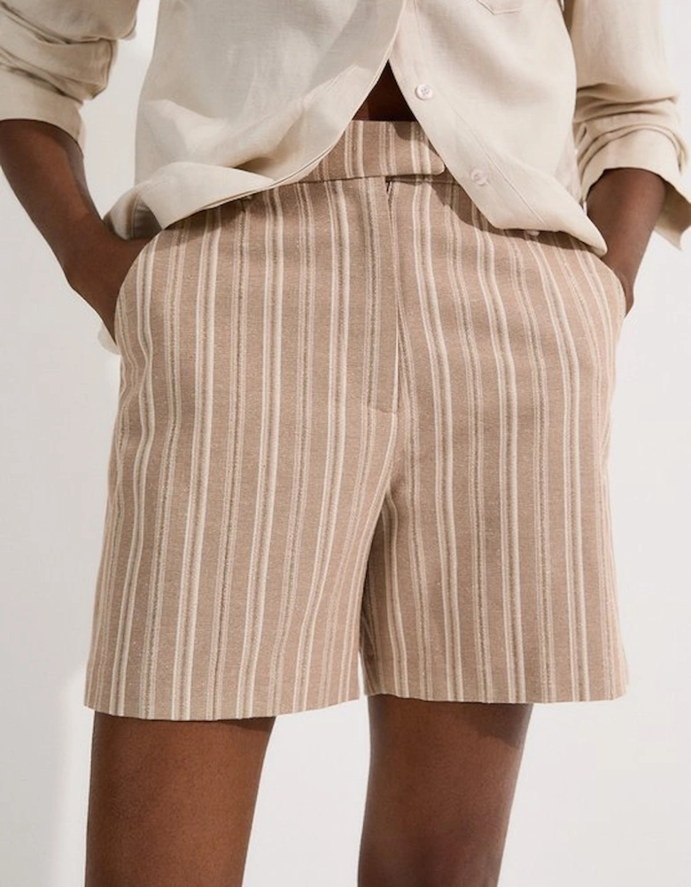 Linen Sparkle Stripe Tailored City Short