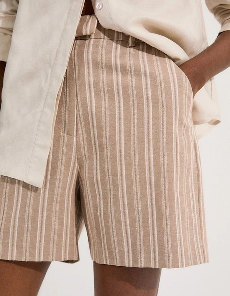 Linen Sparkle Stripe Tailored City Short