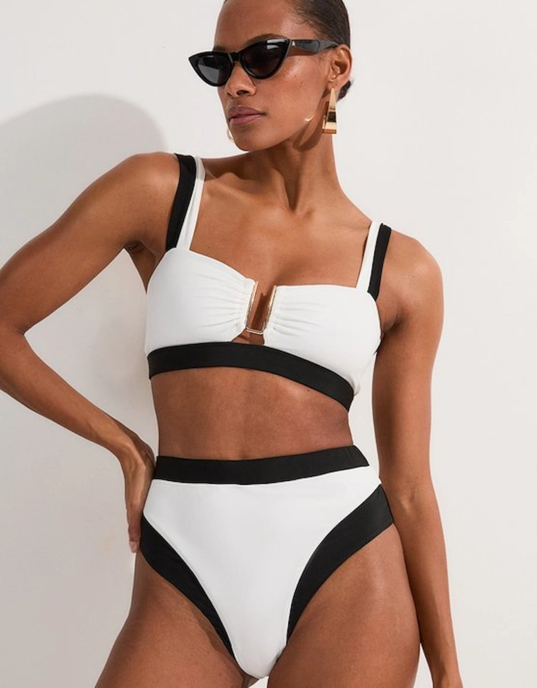 Contrast Trim Bikini Top