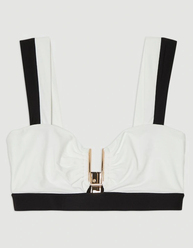 Contrast Trim Bikini Top