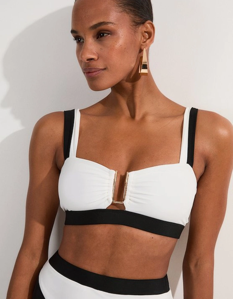 Contrast Trim Bikini Top