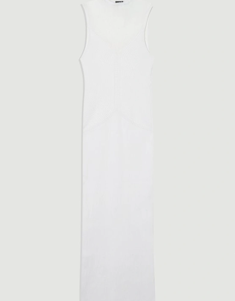 Sheer Yolk Knitted Midi Dress