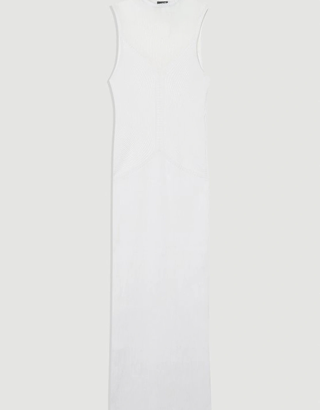 Sheer Yolk Knitted Midi Dress