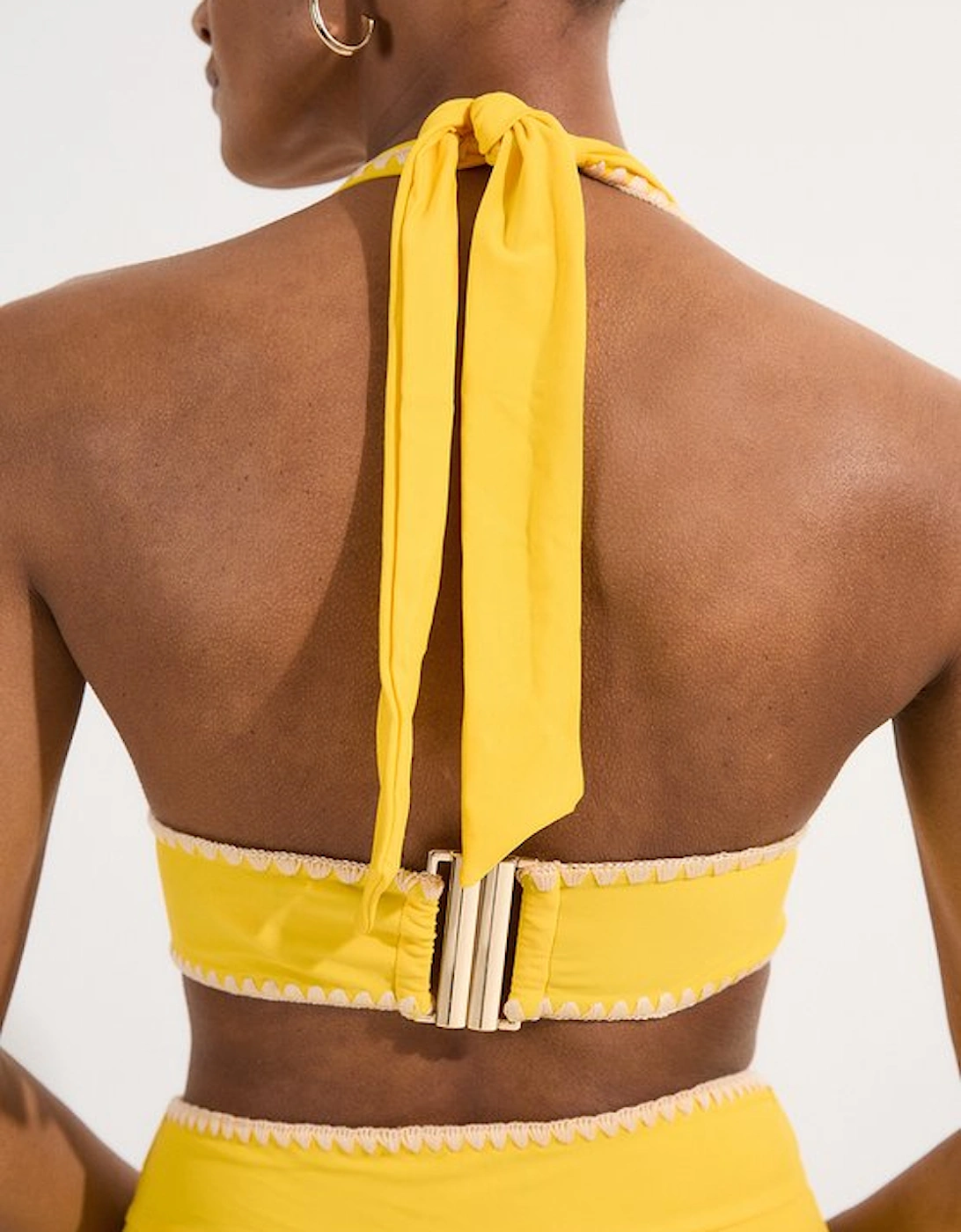 Stitch Detail Plunge Bikini Top
