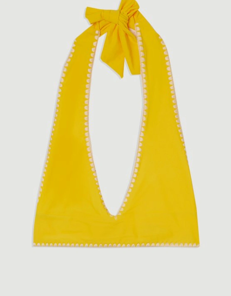 Stitch Detail Plunge Bikini Top