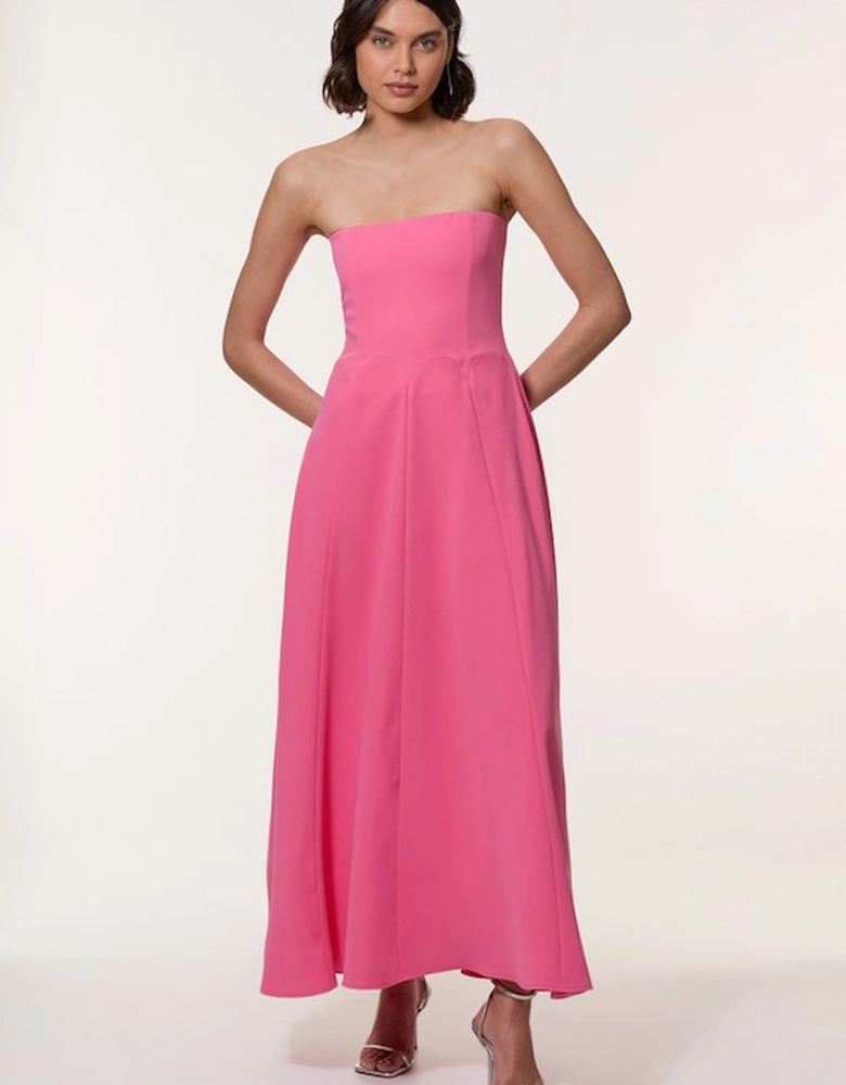 Soft Tailored Bandeau Midi Dress