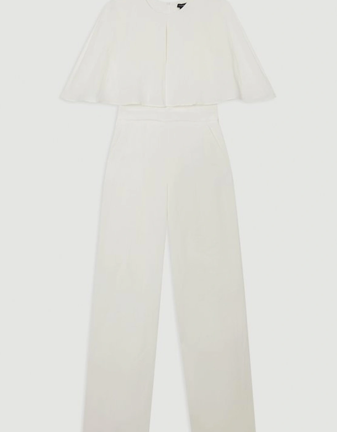 Premium Tailored Linen Drama Cape Jumpsuit