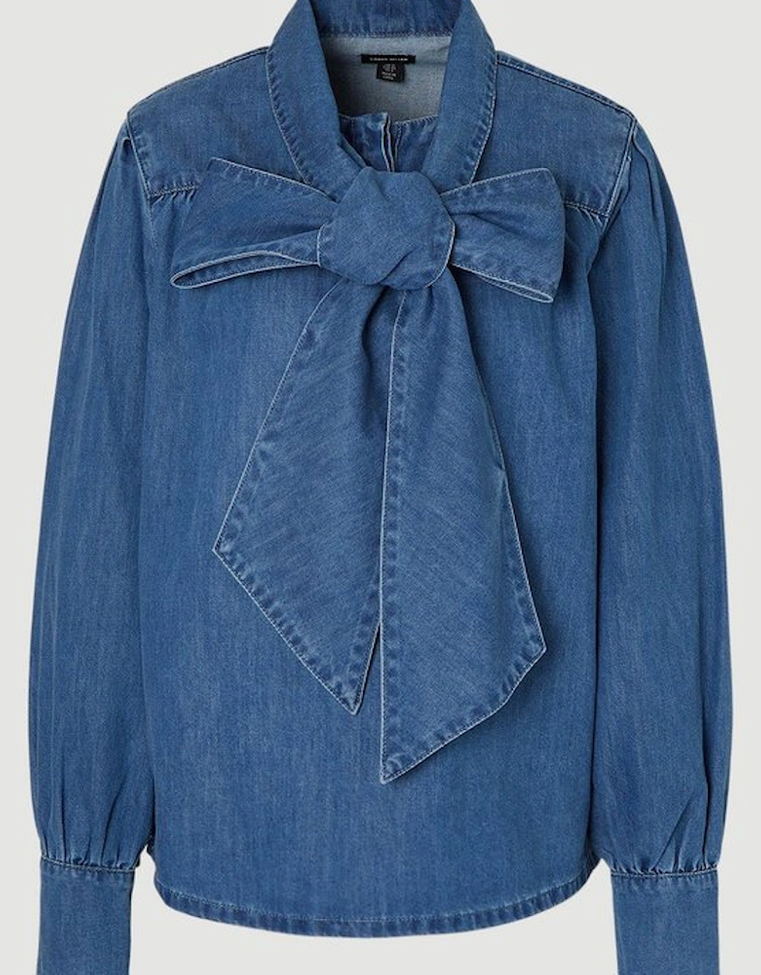 Denim Pussybow Blouse