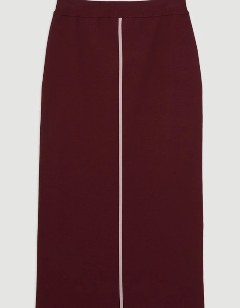 Milano Knit Front Split Midi Skirt