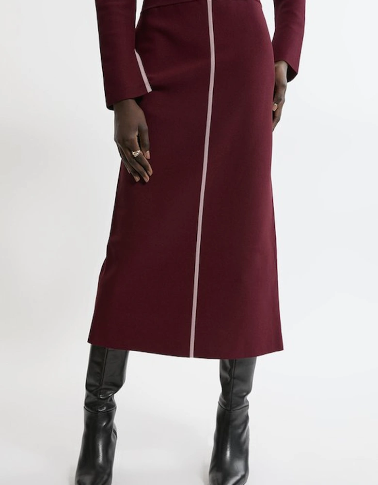 Milano Knit Front Split Midi Skirt