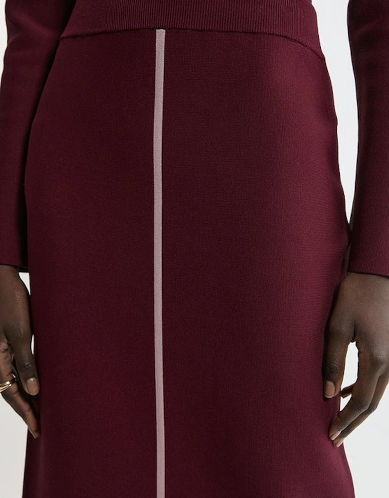 Milano Knit Front Split Midi Skirt
