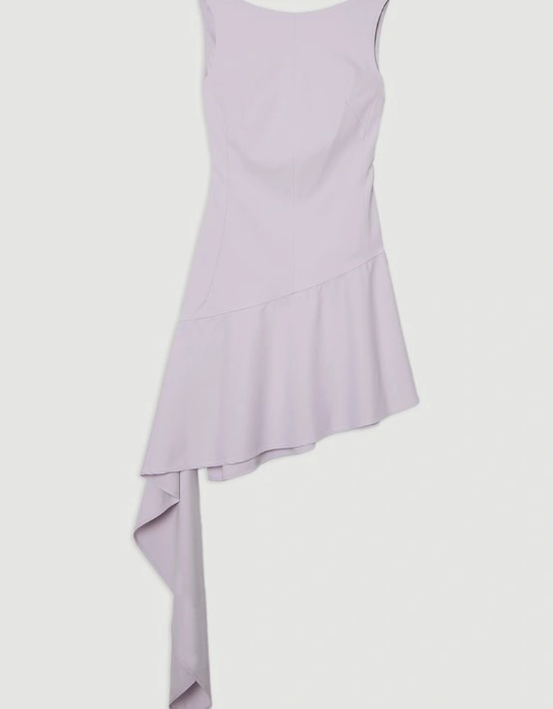 Digital Ophelia Polished Tailored Open Back Hem Detail Mini Dress
