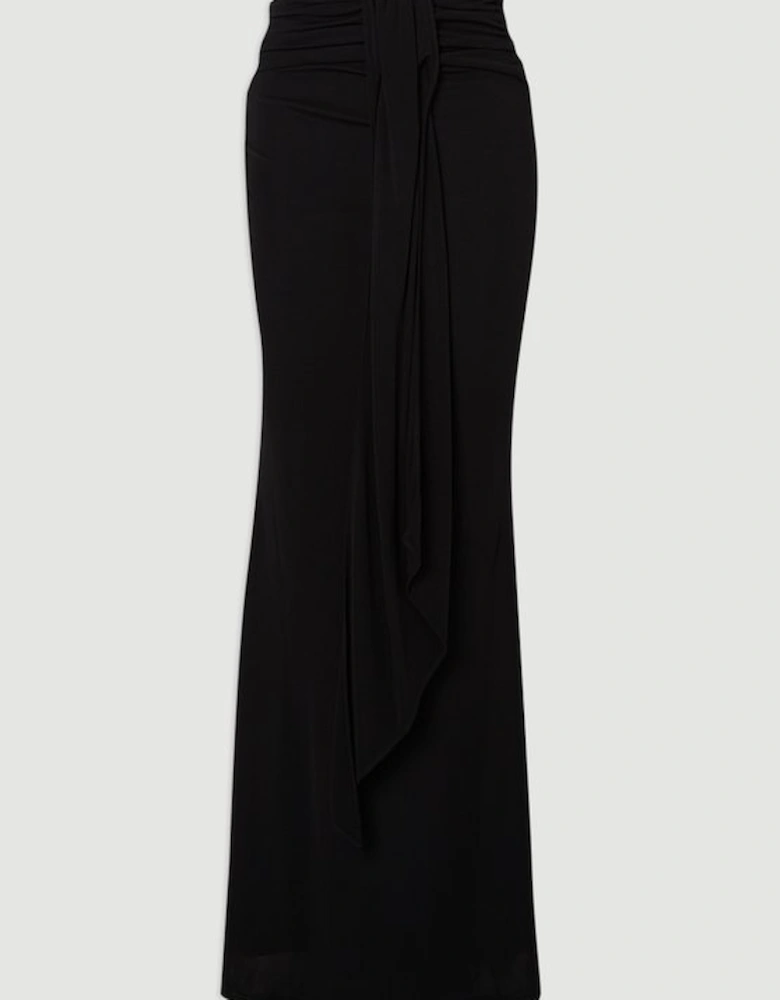 Premium Stretch Crepe Jersey Maxi Skirt