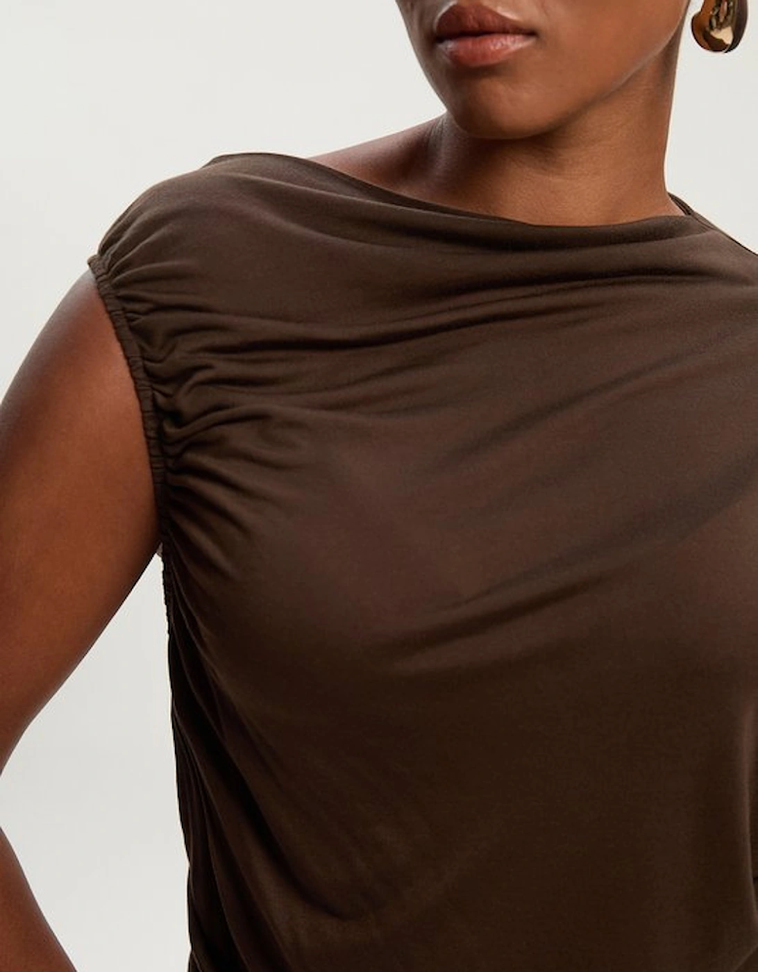 Plus Size Tencel Ruched Detail Top