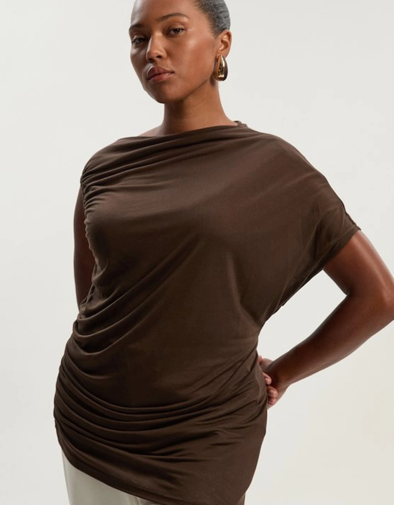 Plus Size Tencel Ruched Detail Top