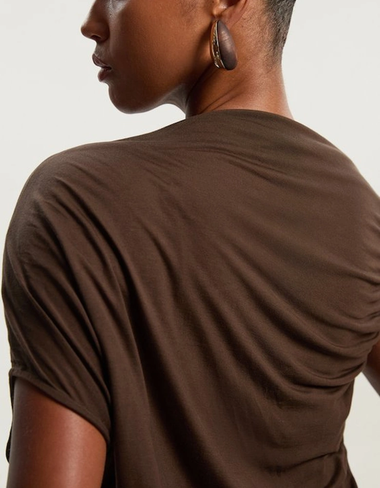 Plus Size Tencel Ruched Detail Top