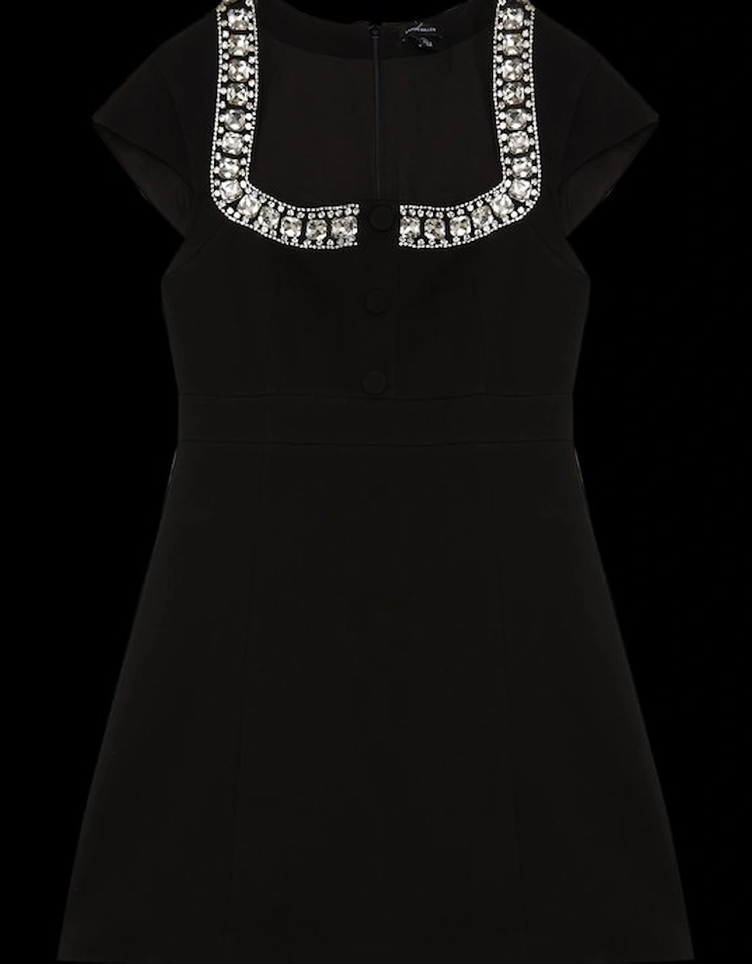 Tailored Embellished Square Neck Mini Dress