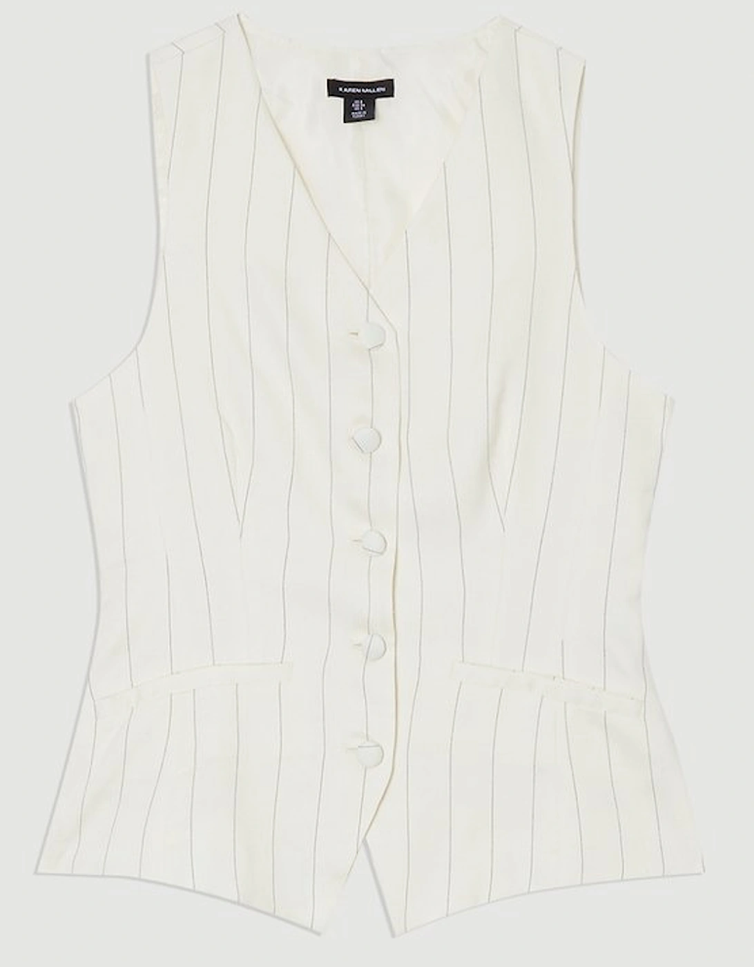 Premium Linen Viscose Pinstripe Tailored Waistcoat
