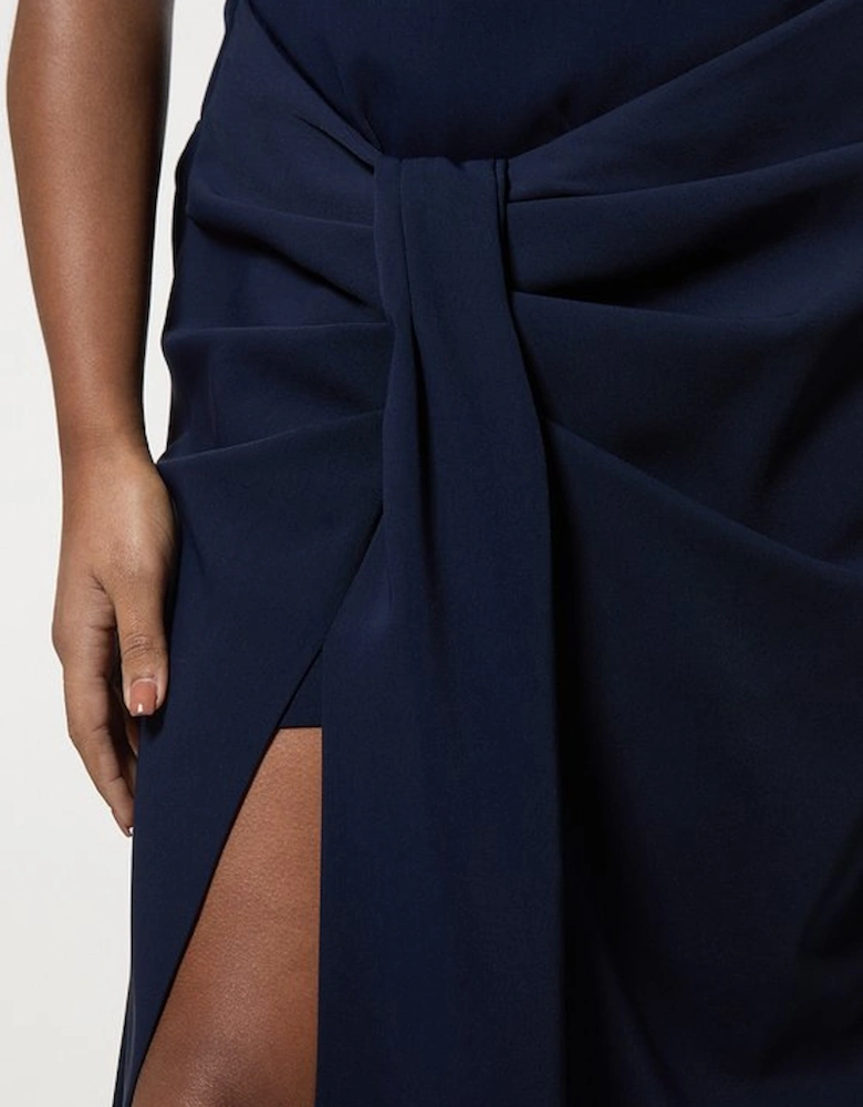 Plus Soft Tailored Waist Drape Corset Maxi Dress