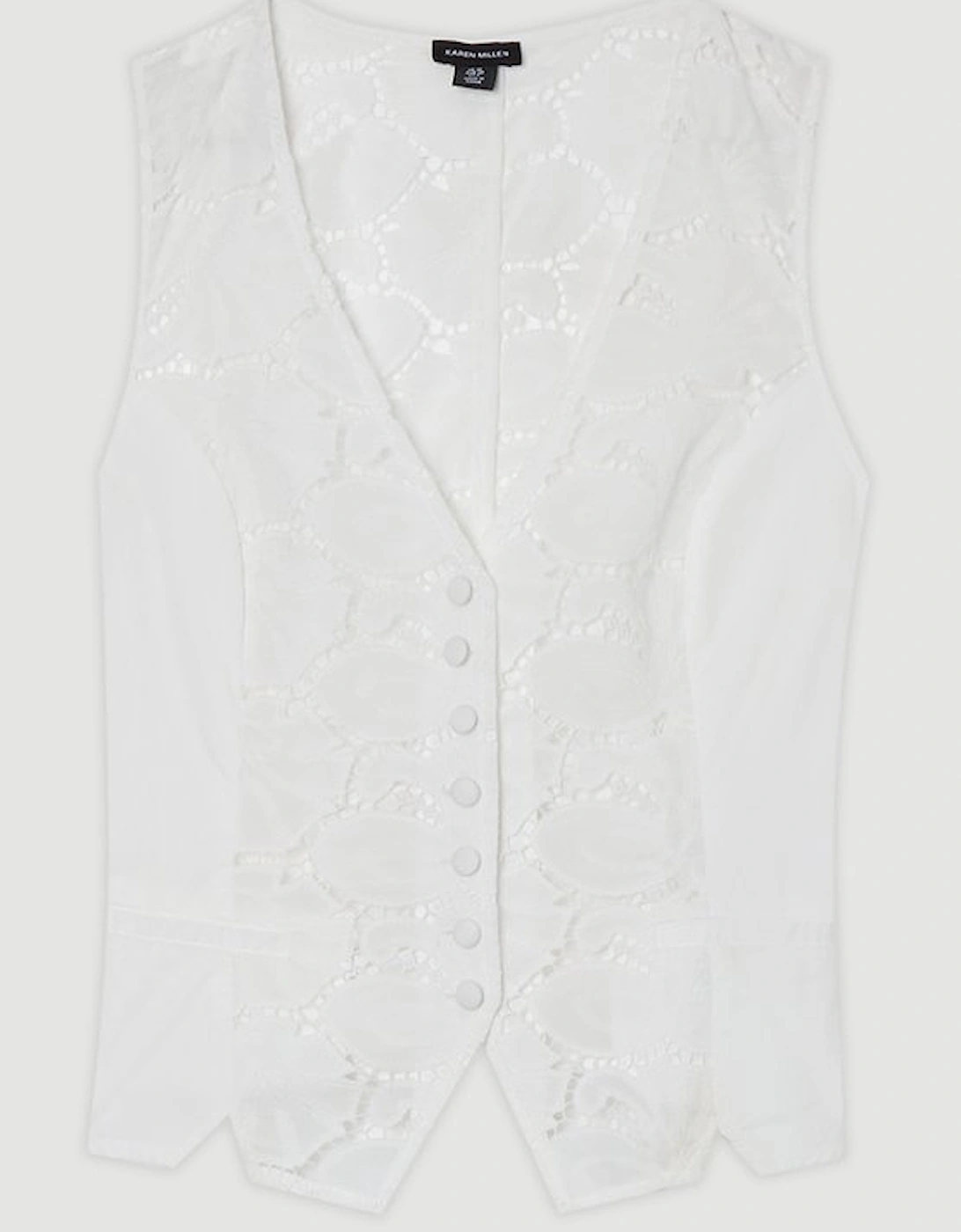 Cotton Cutwork Woven Waistcoat