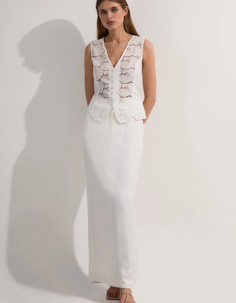 Cotton Cutwork Woven Waistcoat