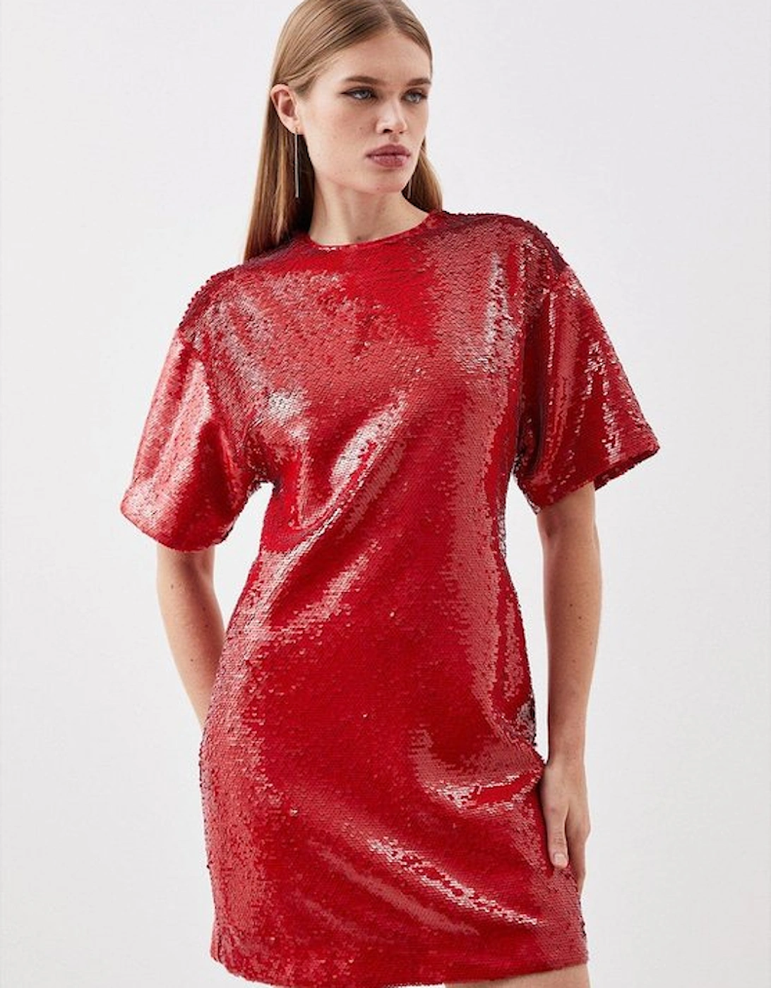 Petite Sequin Woven Mini Dress, 4 of 3