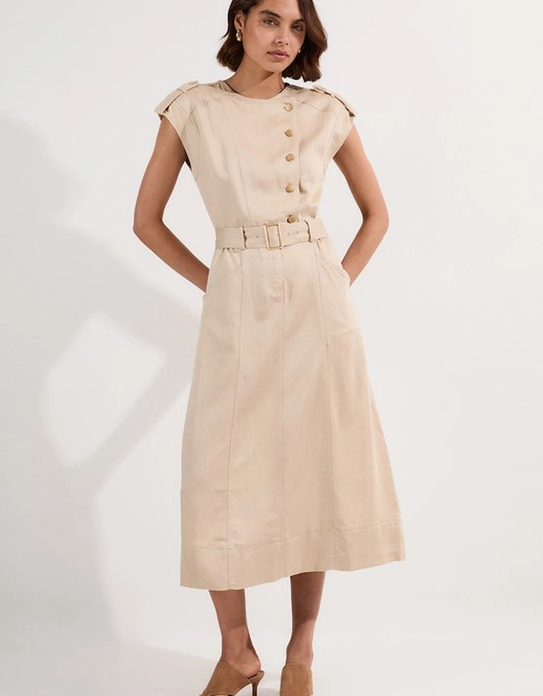 Soft Twill Relaxed Midi Dress, 5 of 4