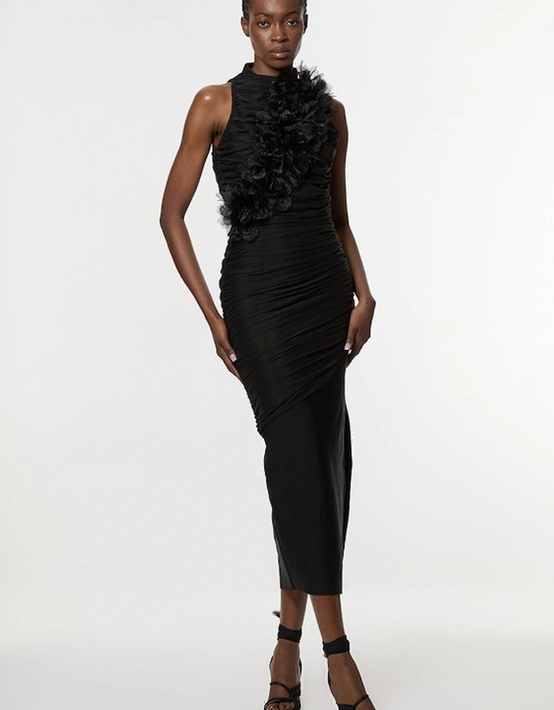 Gathered Fabric Bandage Knitted Maxi Dress, 5 of 4