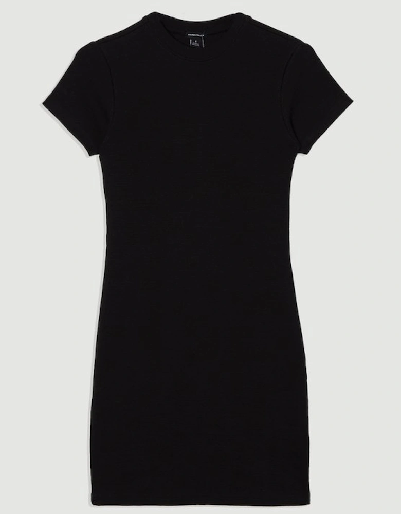Compact Jersey Ribbed T-Shirt Mini Dress