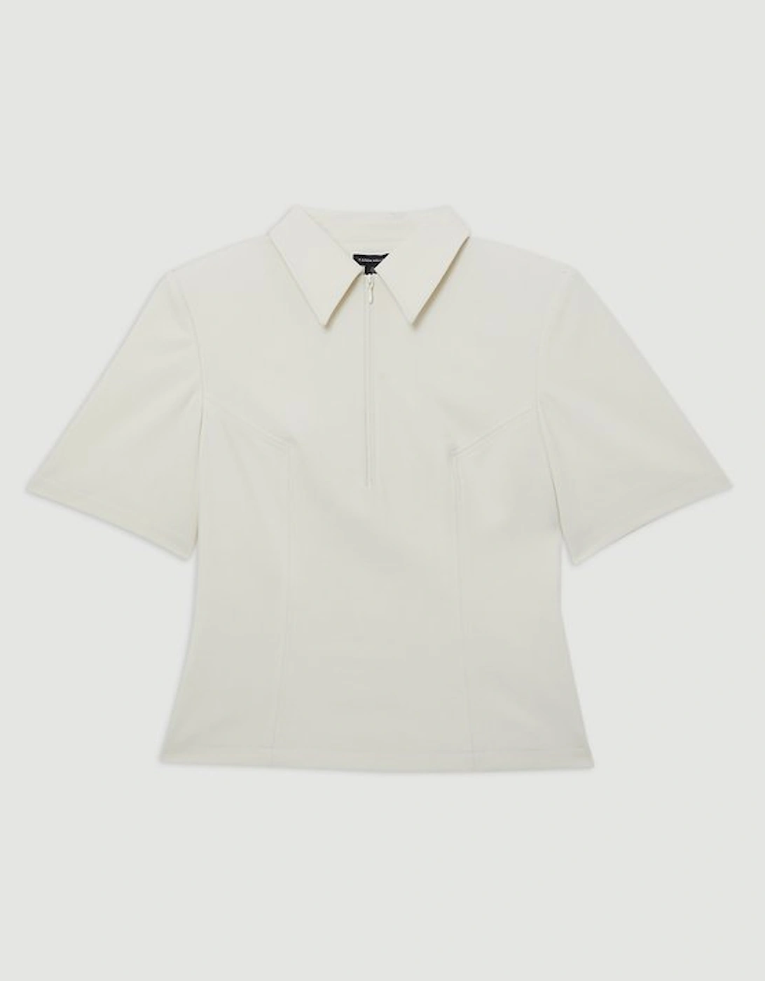 Compact Stretch Essential Tailored Collar Top