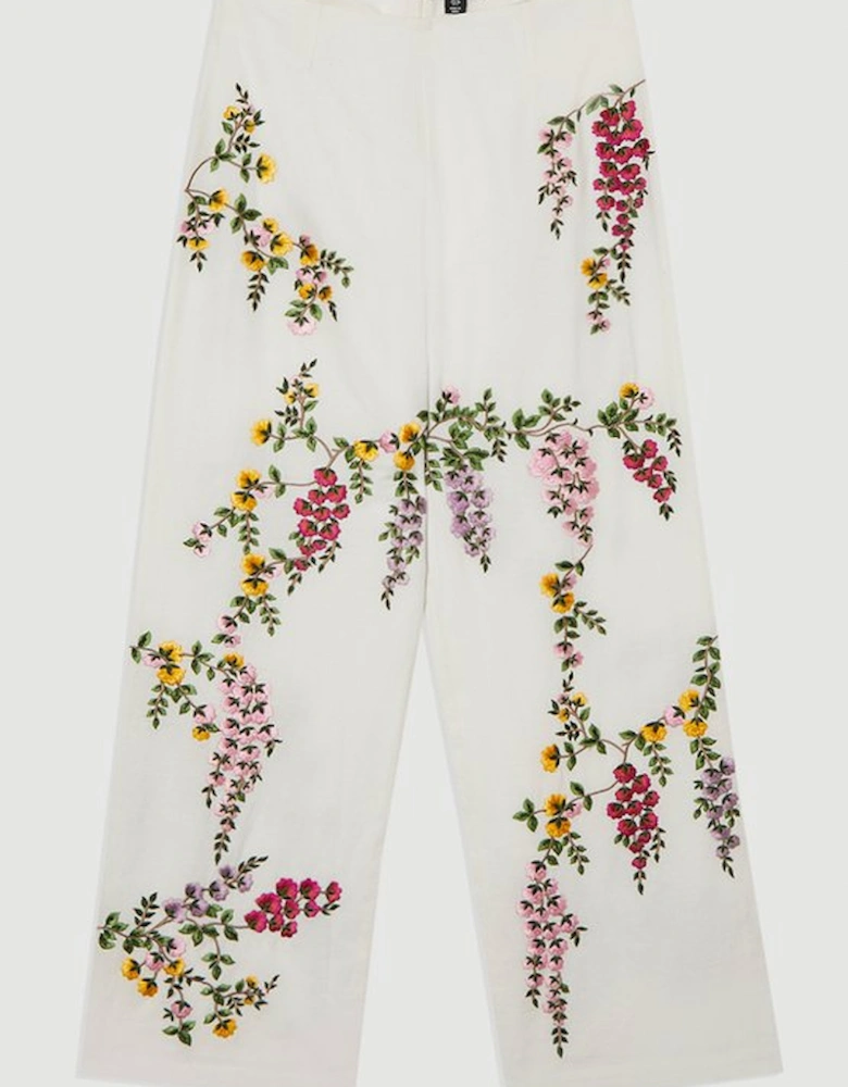 Floral Embroidered Woven Trouser