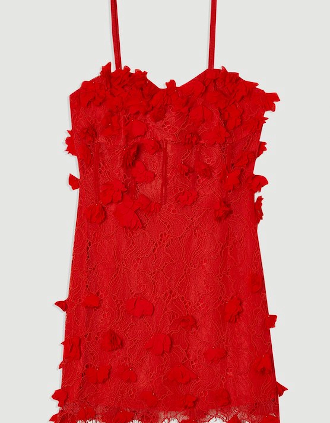 Petite Applique Lace Corset Woven Mini Dress