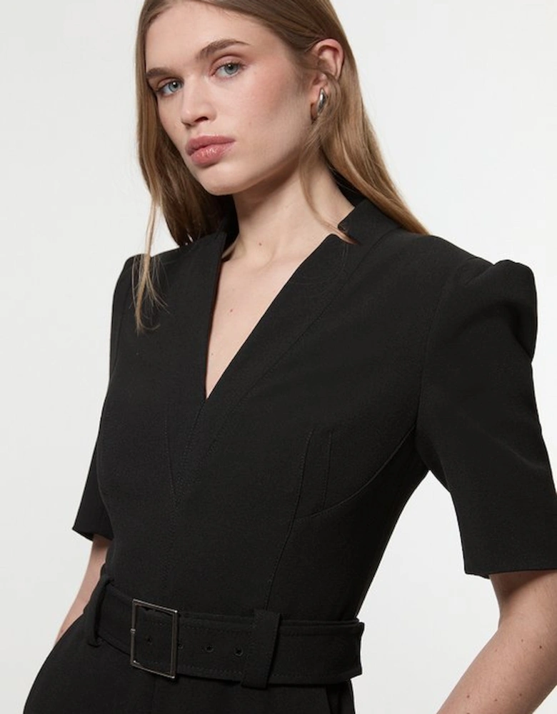Tall Structured Crepe Forever Belted Jumpsuit