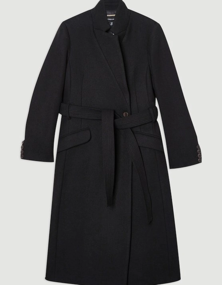 Wool Investment Notch Neck Tailored Maxi Coat