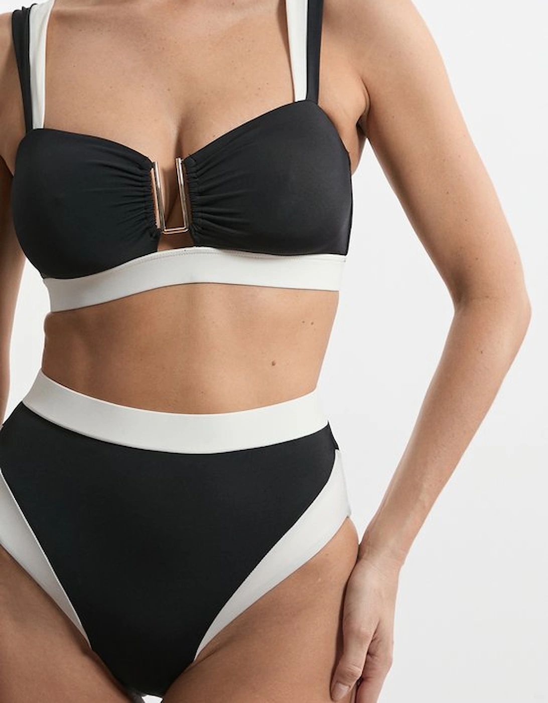 High Waist High Cut Bikini Bottoms