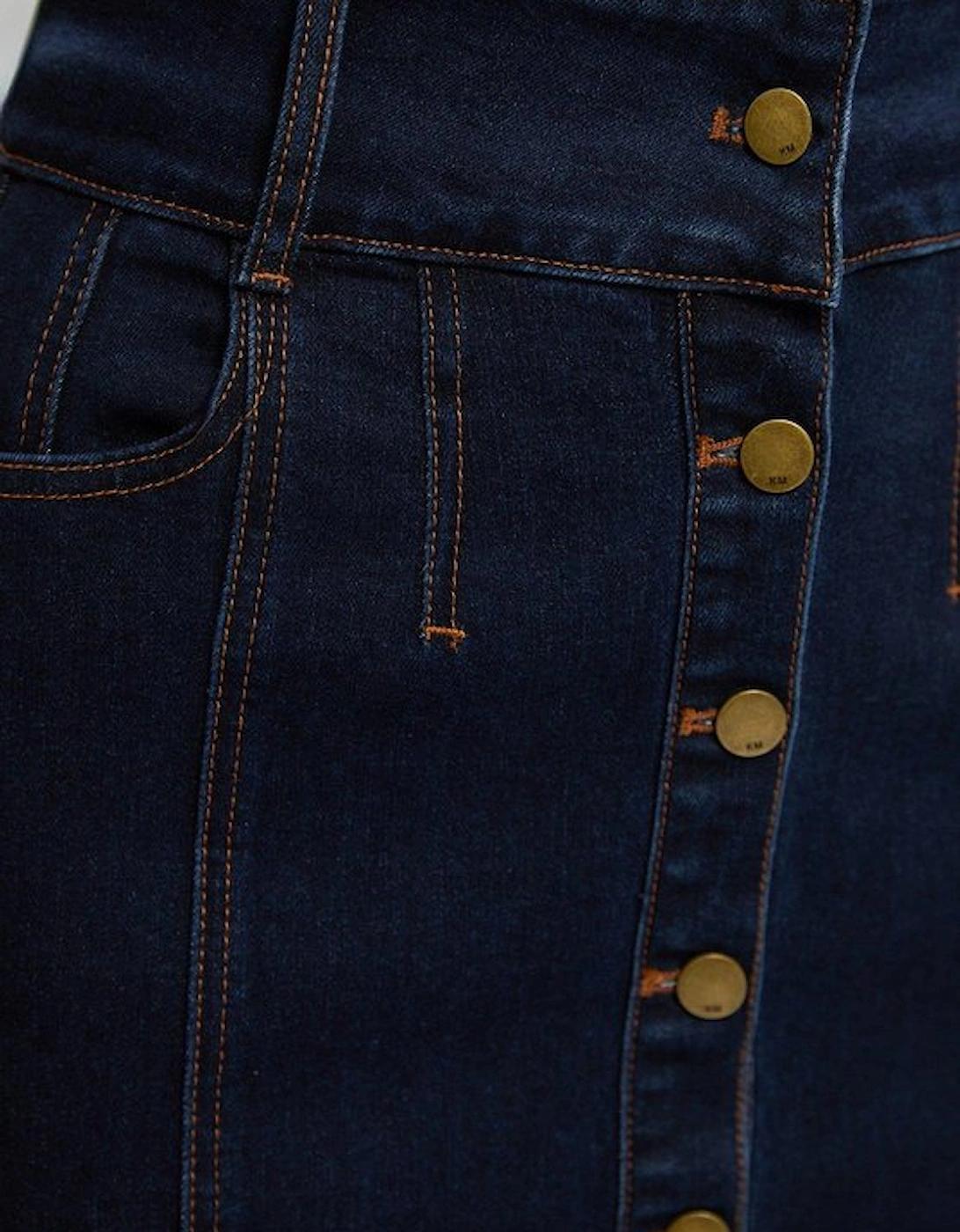 Petite Denim Corset Waist Detail Pencil Skirt