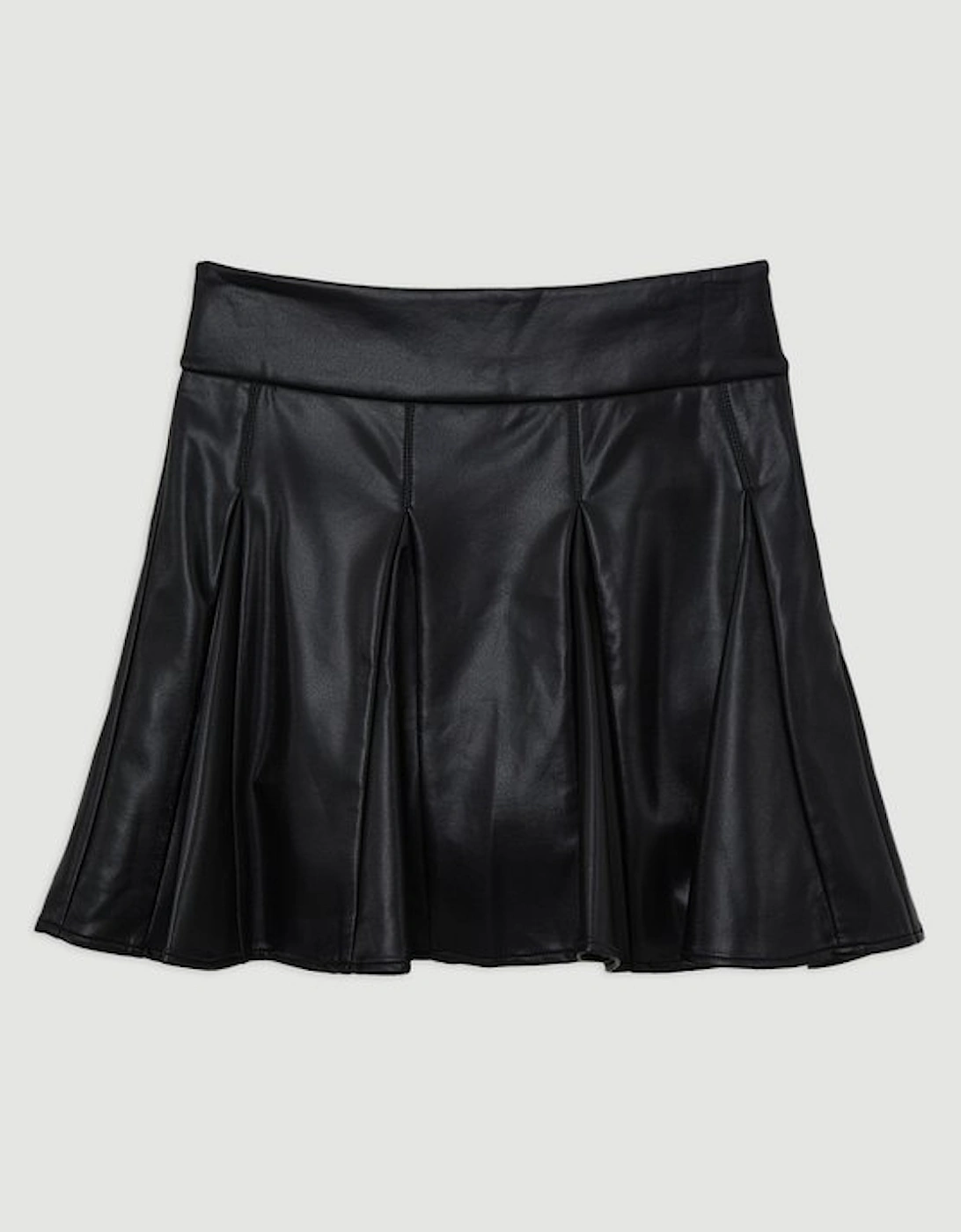 Faux Leather Flippy Mini Skirt