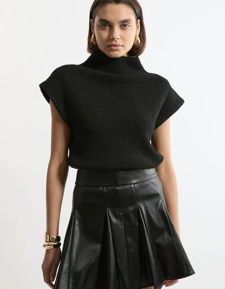 Faux Leather Flippy Mini Skirt