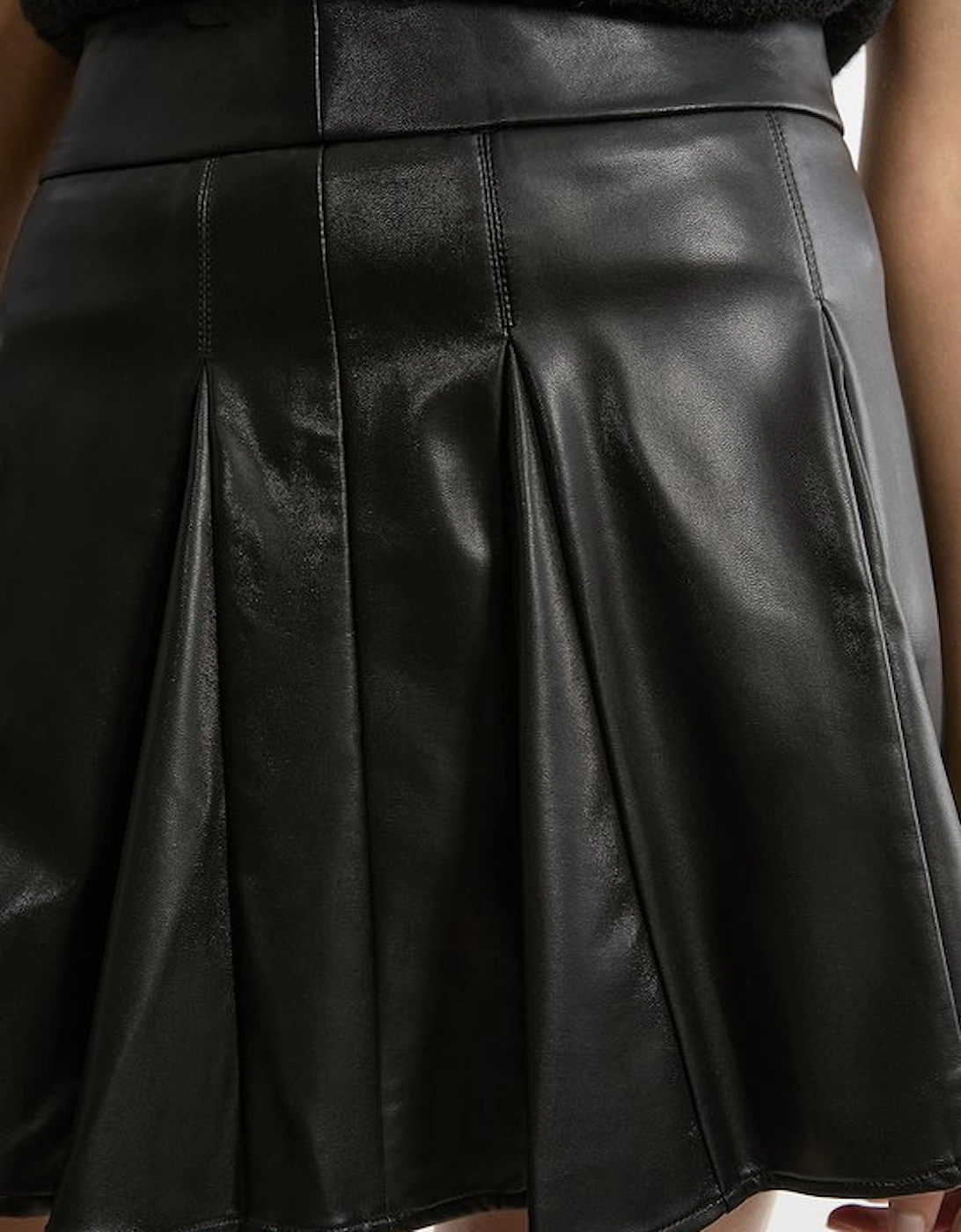 Faux Leather Flippy Mini Skirt