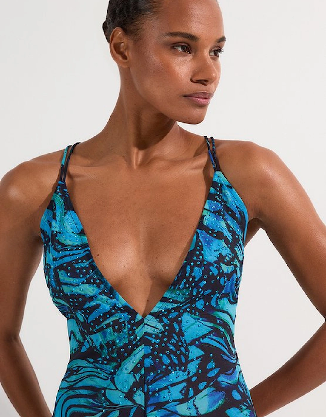 Ombre Butterfly Strappy Georgette Beach Maxi Dress
