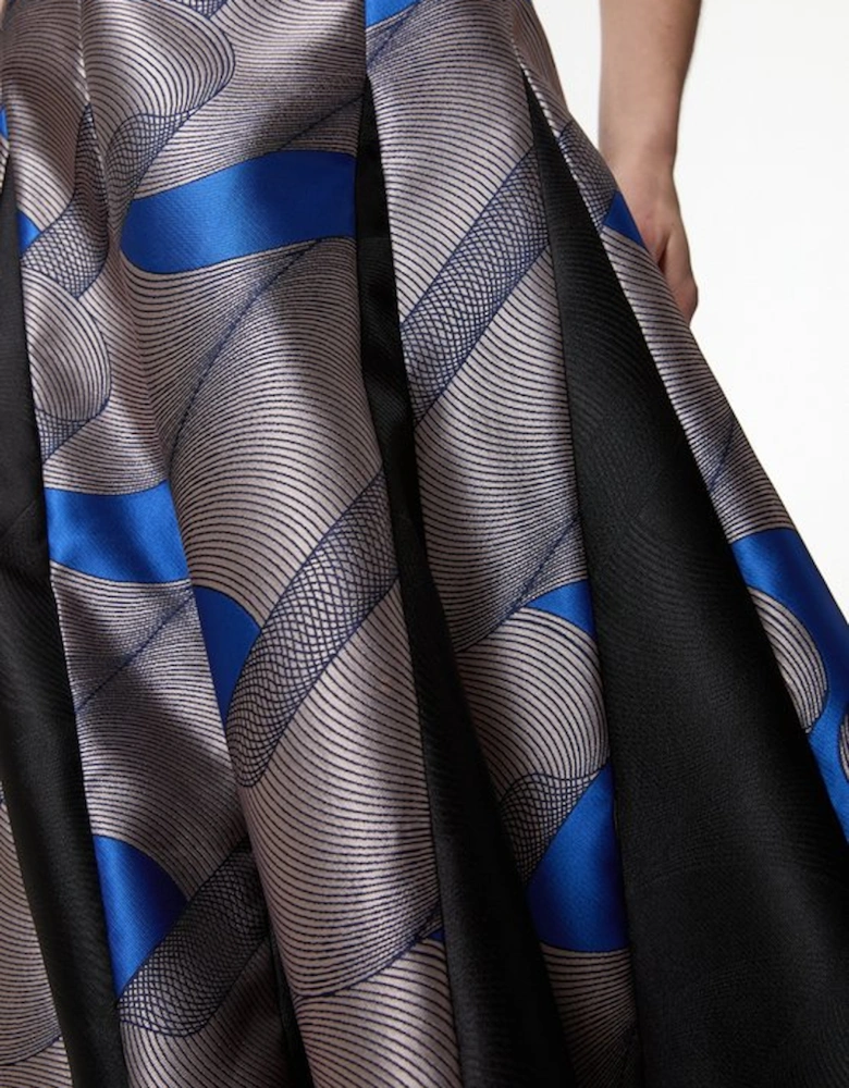 Amelia Graham Printed Tailored Bandeau Prom Dress