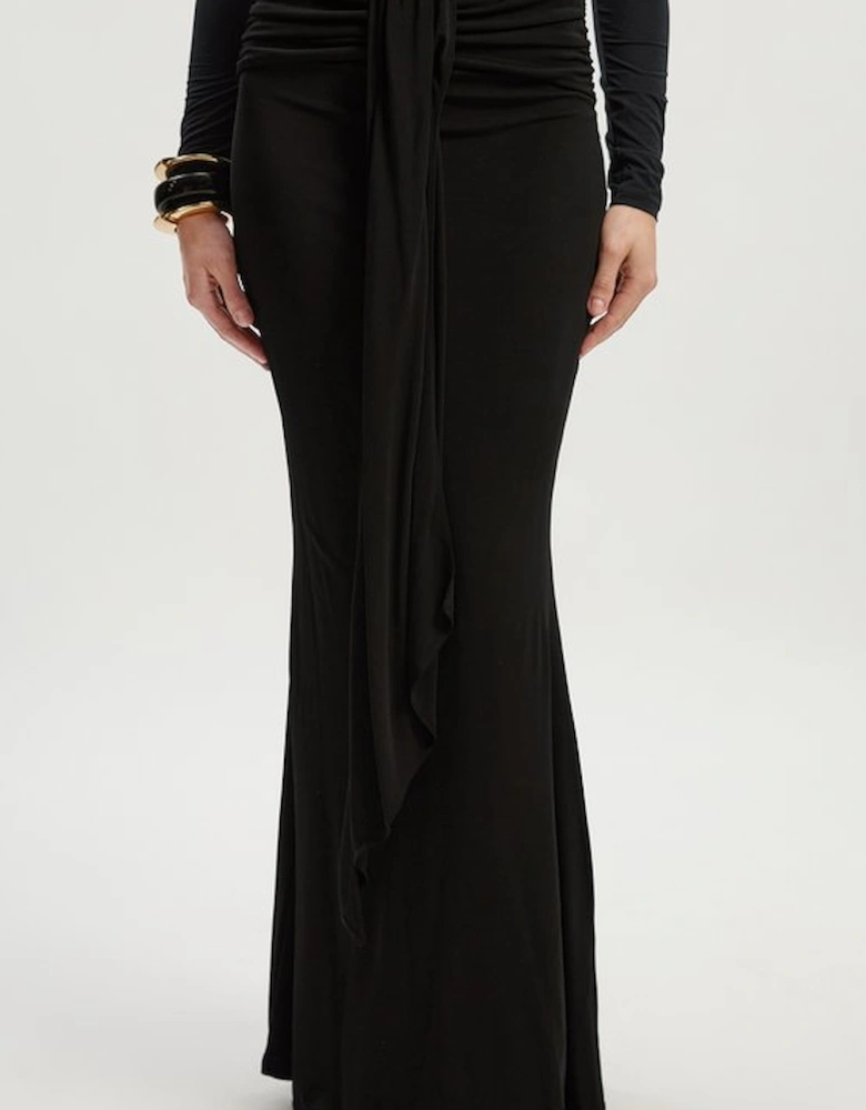Tall Premium Stretch Crepe Jersey Maxi Skirt