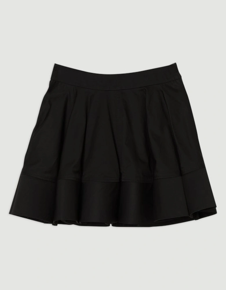 Tailored Cotton Full Mini Skirt