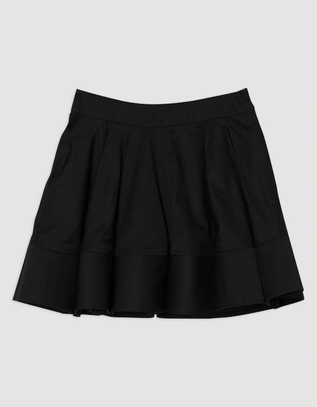 Tailored Cotton Full Mini Skirt