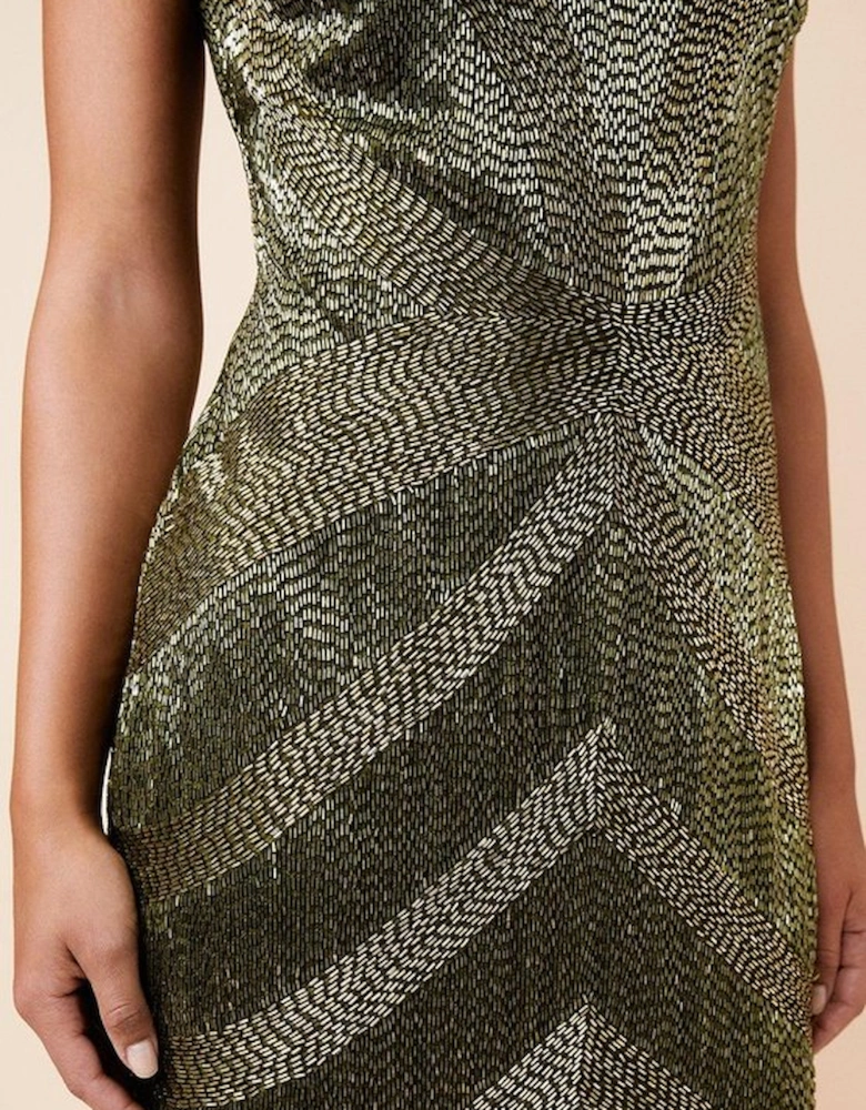 Beaded Embellished Woven Mini Dress