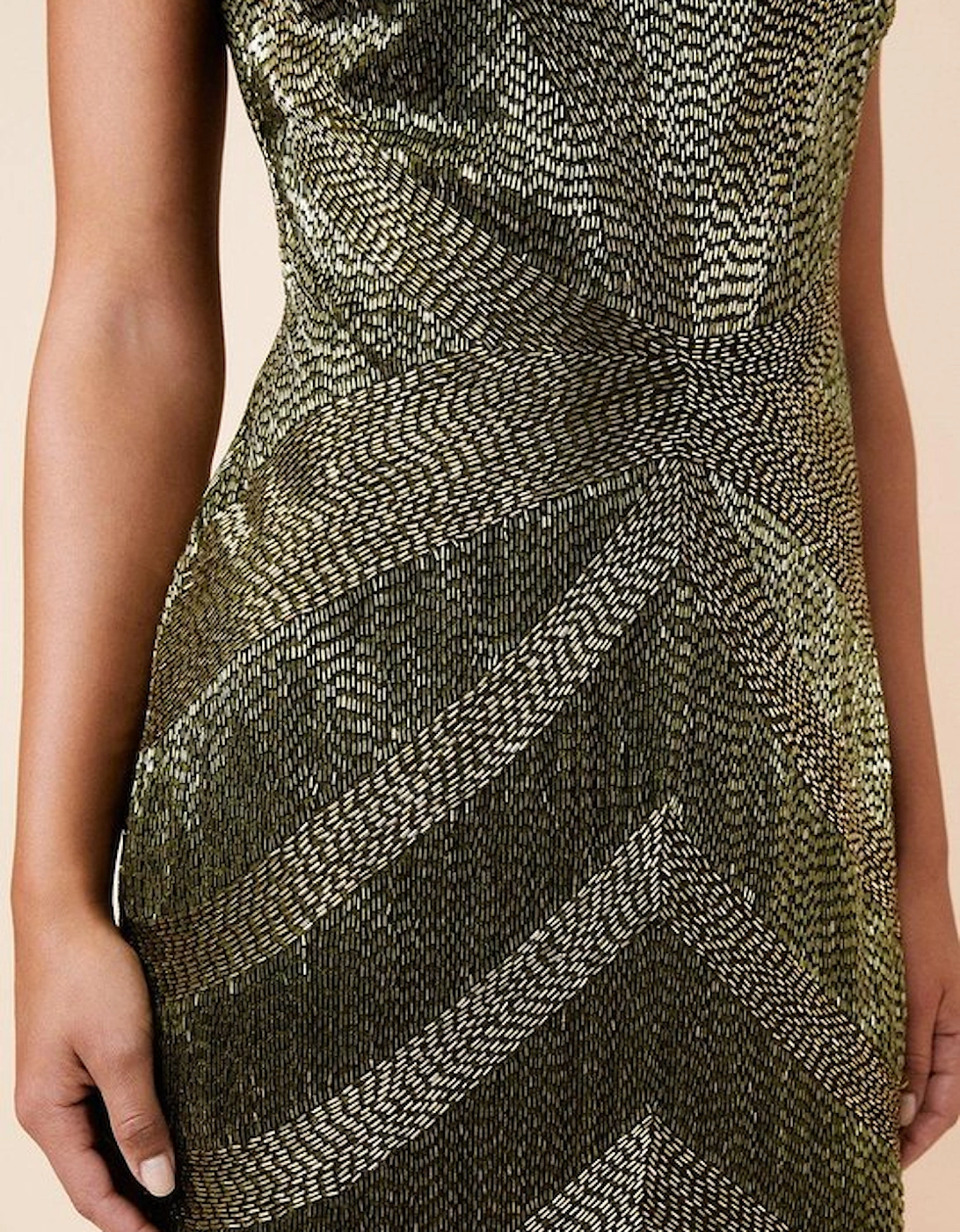 Beaded Embellished Woven Mini Dress