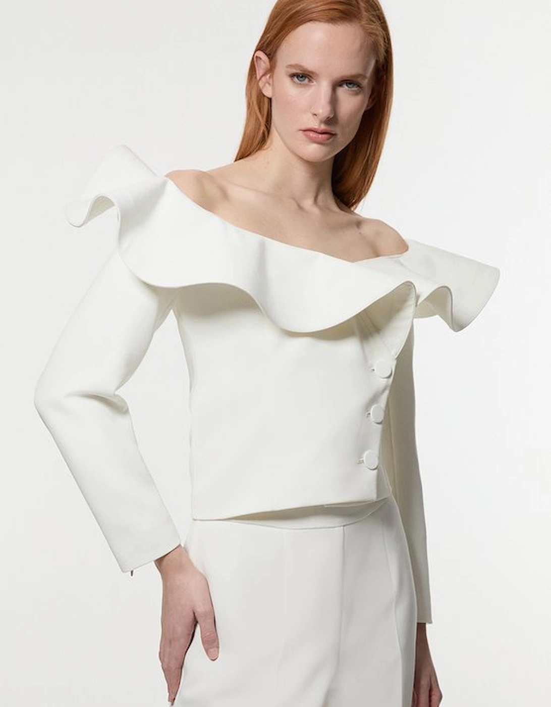 Drama Ruffle Asymmetric Tailored Jacket, 5 of 4