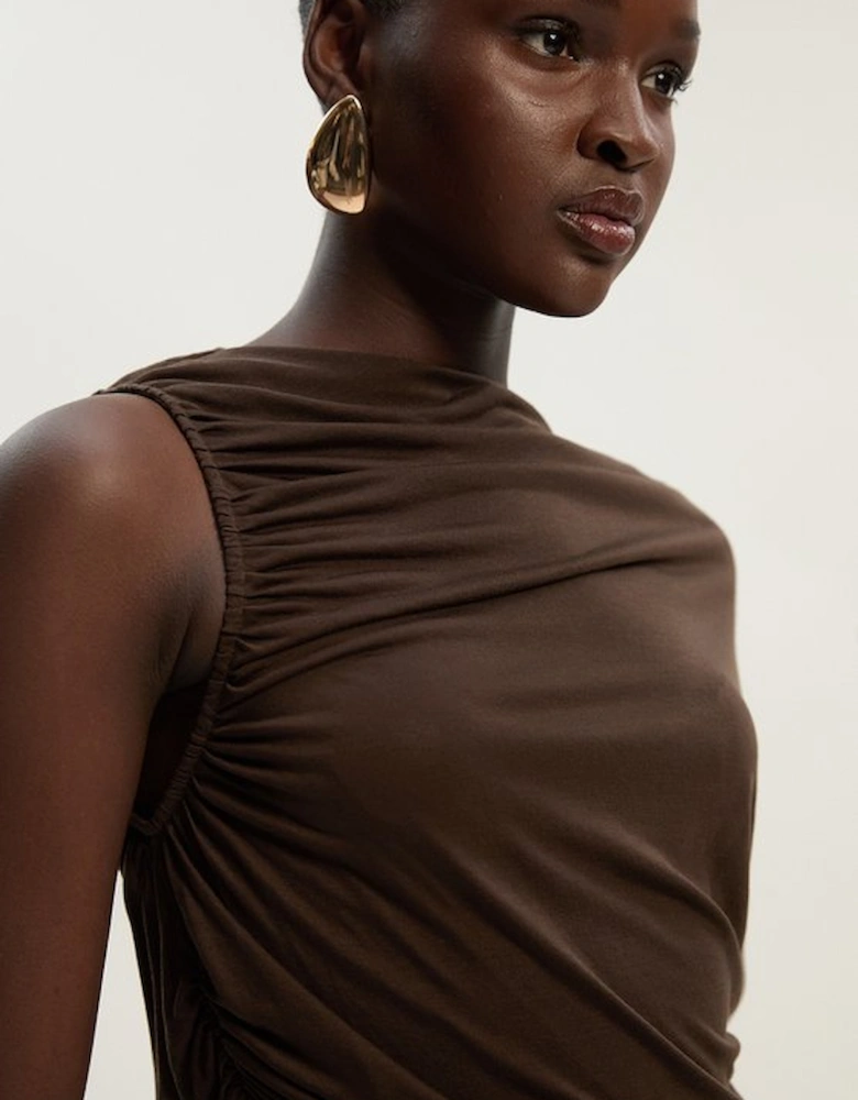 Tencel Ruched Detail Top