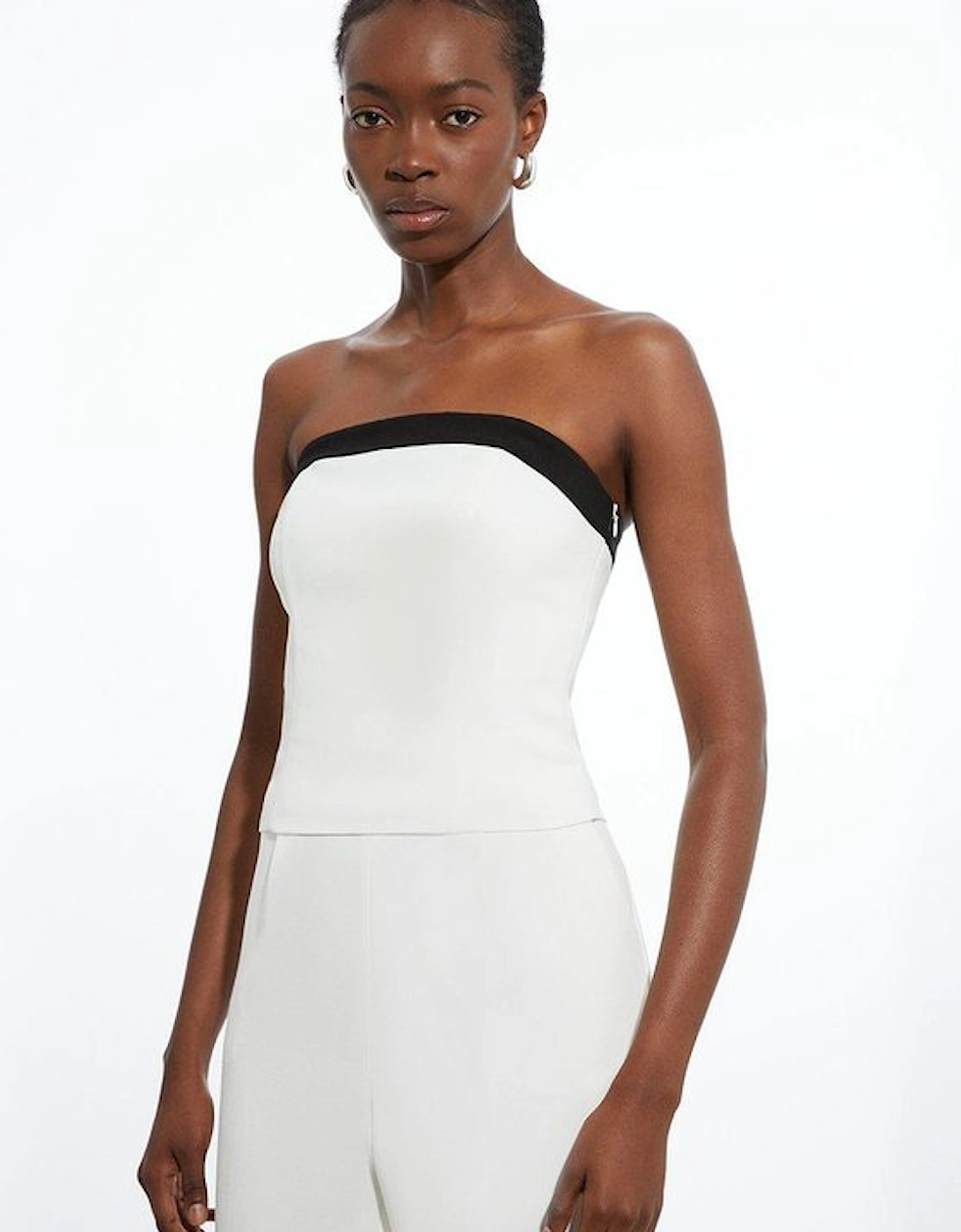 Compact Stretch Viscose Contrast Detail Bandeau