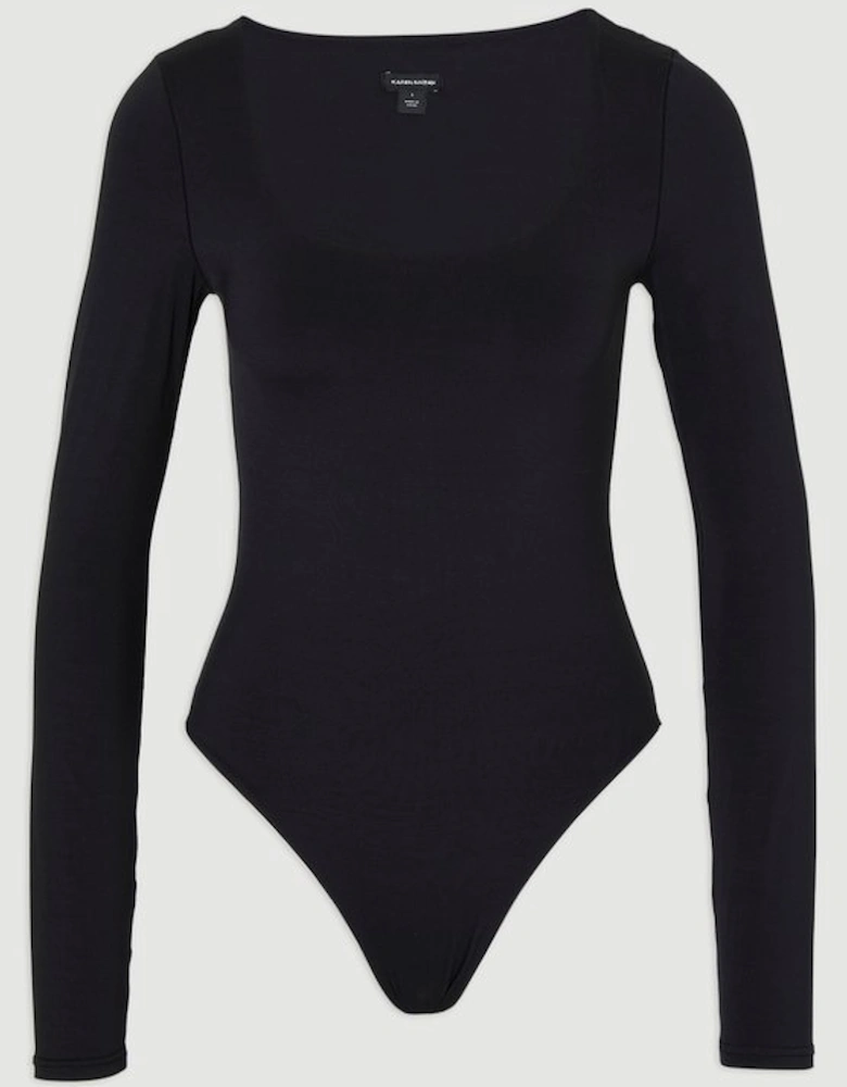Scoop Neck Long Sleeve Contour Jersey Bodysuit